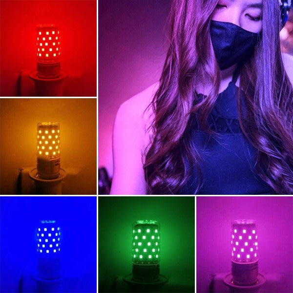 LED Majs Farverige Pærer Majs Lampe GRØN E14 12W E14 12W Grøn E14 12W-E14 12W