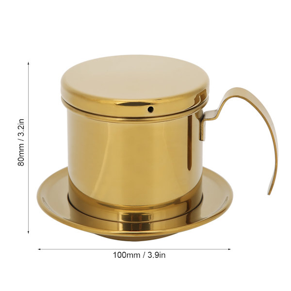 Vietnamesiskt rostfritt stål kaffefilter droppkanna tillverkare kanna hem kök kontor restaurang café användning glänsande guld