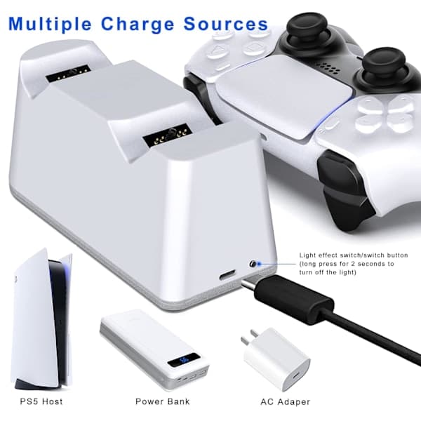 PS5 Ladestation, Ladestation til PS5 Controller med Annonce