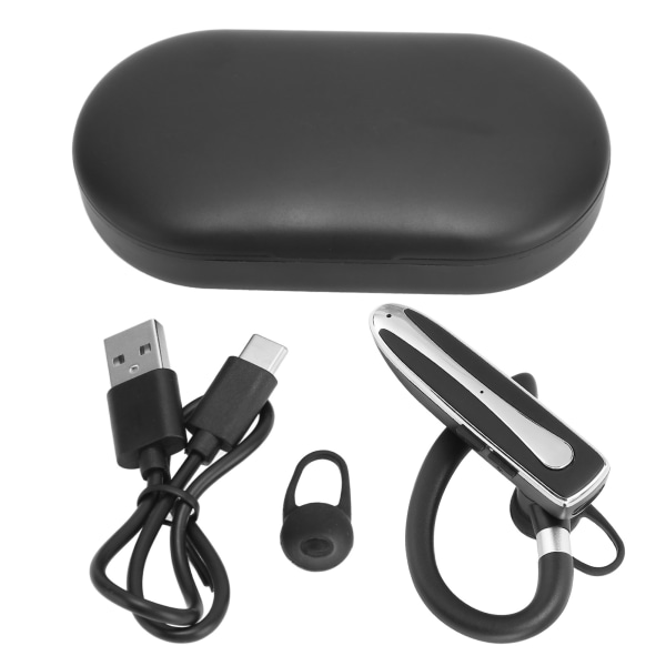 Bluetooth-hodesett med støyreduksjon, håndfri innebygd mikrofon Trådløs hodetelefon med enkelt øre for forretningssport