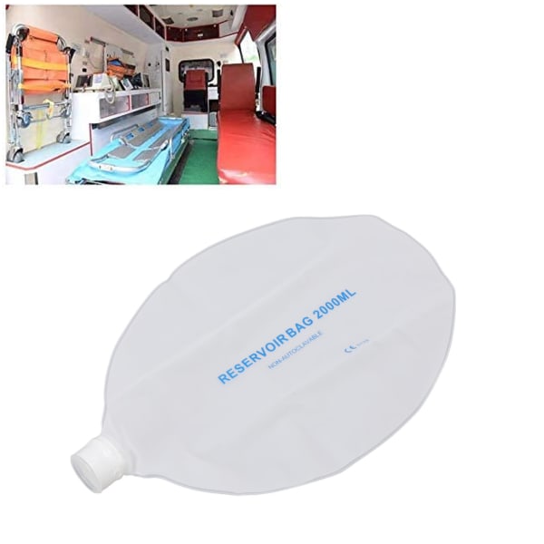 Emergency Breathing Bag Food Grade PP Sammenleggbar Luktfri Resuscitator Tilbehør Luftoppbevaringspose for respirator 2000ml