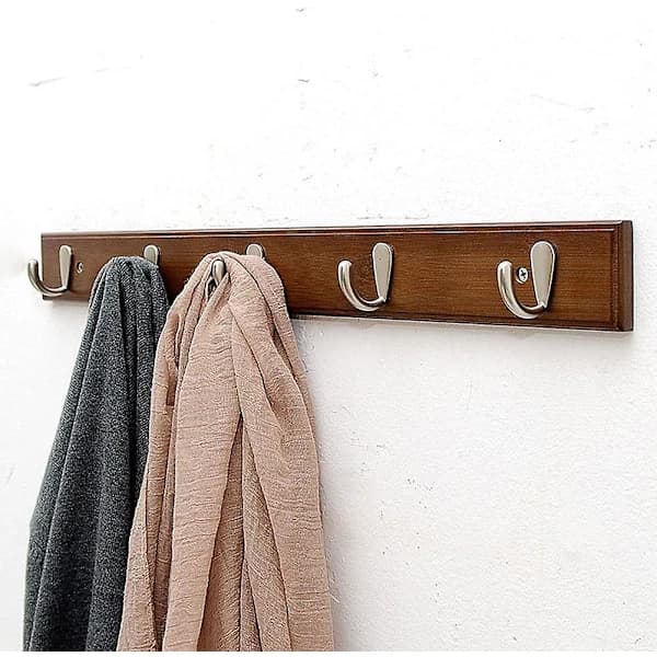 Wall-Mounted Coat Hook, 4 Hooks Aluminum Alloy Coat Rack Stand Coat Hat Robe Hook Wall Coat Rack Hooks Silver