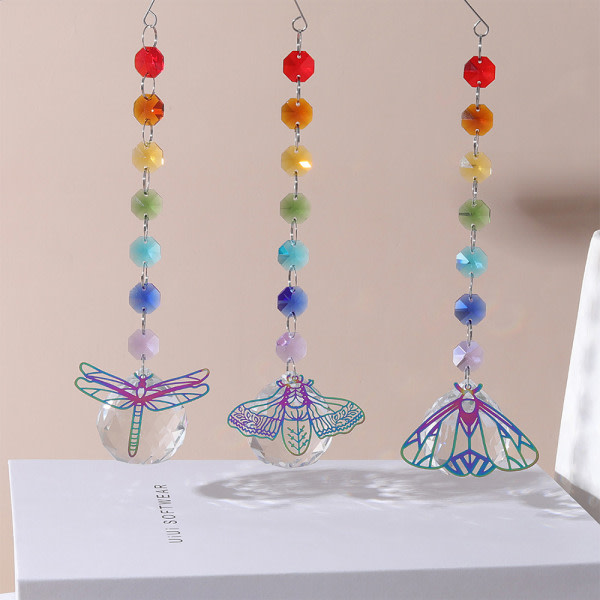 Handgjord Butterfly Crystal Ball Prism Suspended Sunlight style7