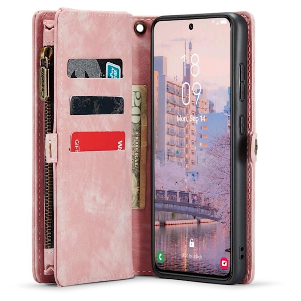 CASEME Galaxy S23 Etui/Cover Magnet 2i1 Multifunktionel Rosa