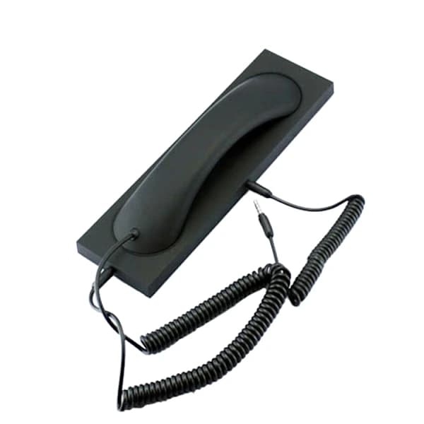 3,5 mm Universelt Retro Kontorstelefon Headset med Mikrofon Sort