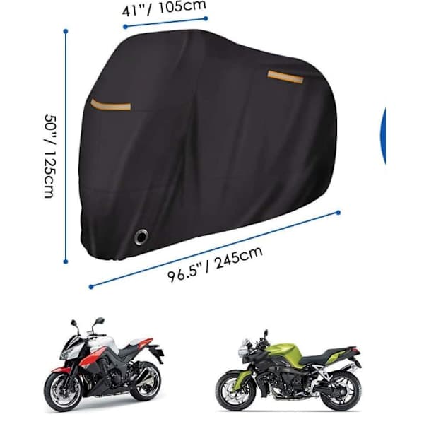 (200*90*100cm, størrelse M) Sort 190T cykelovertræk i silkepolyester,
