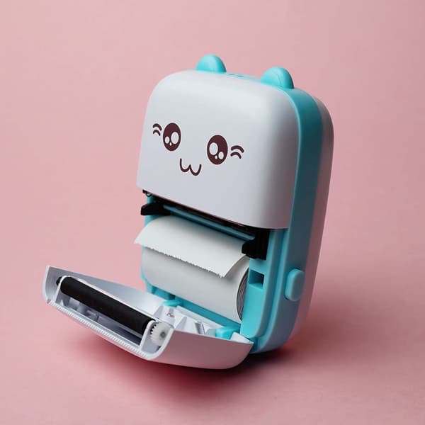 Mini Printer Bluetooth 200 Dpi Etiketprinter Med 11 Ruller