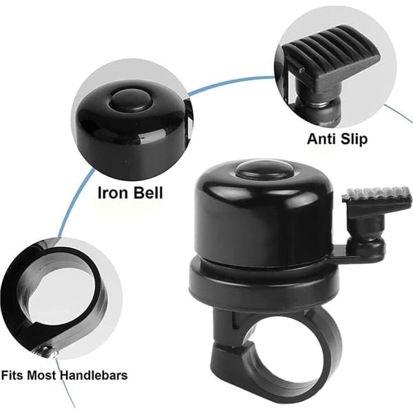 Cykelringklocka med AirTag-hållare Svart 22.2 mm—pa