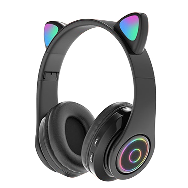 Cat Ear Bluetooth Headset Sødt stereojusterbart genopladeligt trådløst musikheadset med lys til piger, drenge