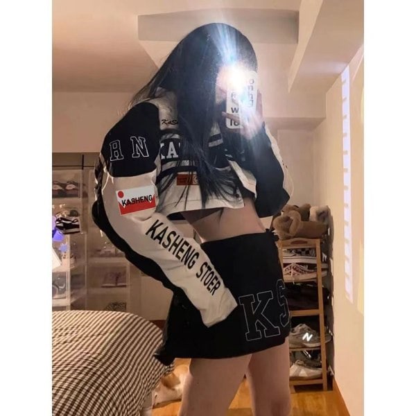 Varsity Takki Naisille Irrotettava Rent Takki Harajuku Vintage Unisex Kevyt Bomber Takit Kirjaimet Y2K XXXL