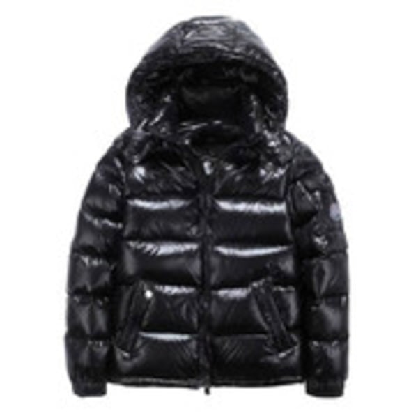 Herre Vinter Kort Shiny Ståkrage Vandtæt Hætte Dunjakke Sort Sort black M black M