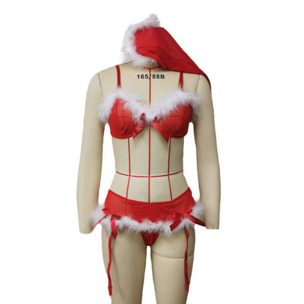 Mere Christmas Sexiga Erotiska Underkläder Cosplay Sexig Kostym 3st - L