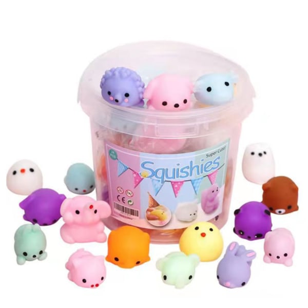 24 stk Squeeze Toy Søt Soft Safe TPR Squeeze Dolls Decompres Stress Toy for Office Home