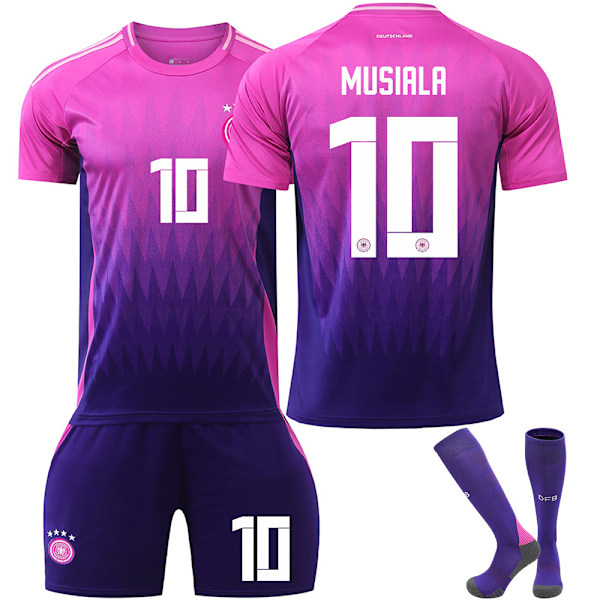 2024 UEFA Europamästerskap nr 10 MUSIALA Barnfotbollströja Kit Away Away 26