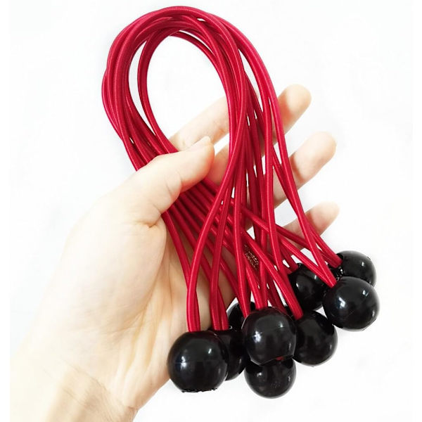 50 st elastiska rep polypropen studsboll vit dribbling röd