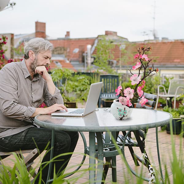 Simuleringsblomster, grønne planter, potteplanter, simulering