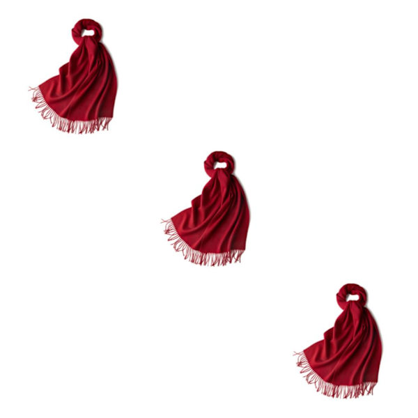 1/2/3 unisex-huivit fransuilla Lämmin ja mukava putkihuivi tummanpunaiselle dark red 3Set