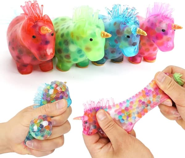 4-pack stressbollar i enhörningsform - Julklappsleksaker