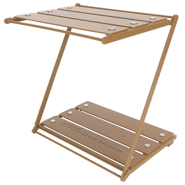 Sammenleggbar campingbord Bærbar aluminiumslegering dobbeltdekk campingbord for fotturer piknik bakgårdsfest