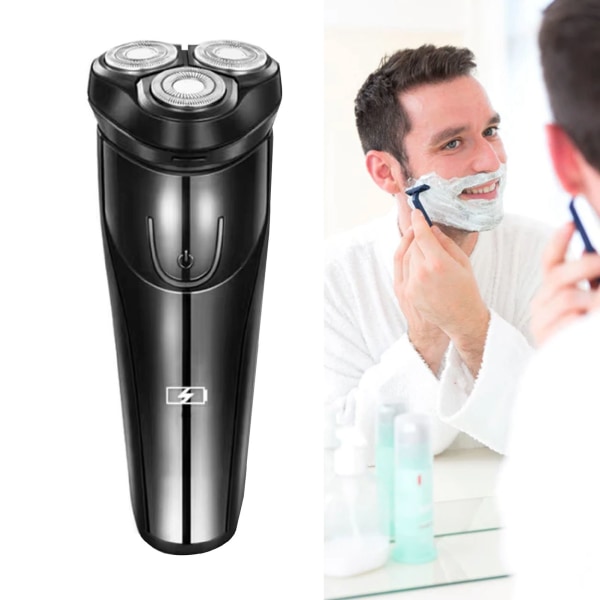 Sähköinen partaleikkuri 3 päätä vedenpitävä, tehokas ja hiljainen kannettava sähköinen parranleikkuukone miehille