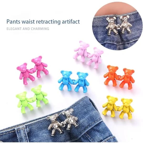6 par justerbare bukseknapper 40mm - jeansknapper
