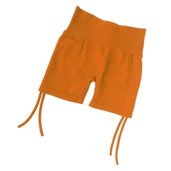 Yogashorts Elastisk snøring Sømløs Slim Fit med høy midje, pustende treningsyoga-shorts oransje M Str.