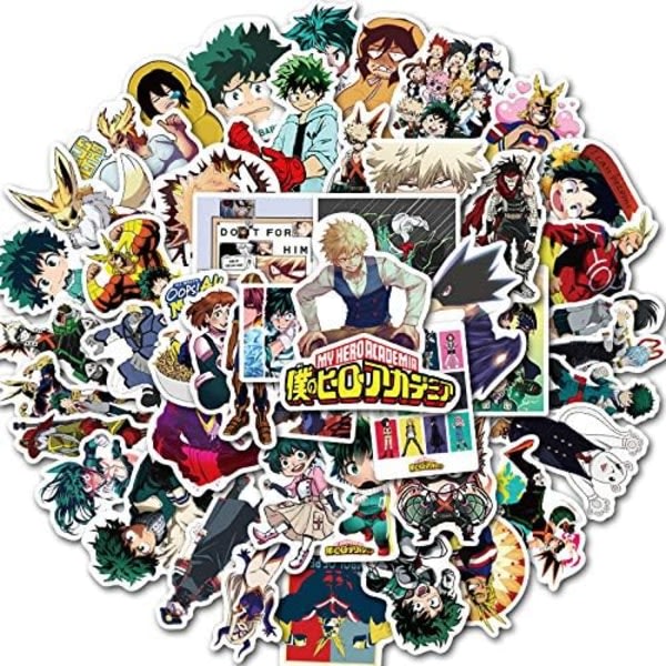 Laptopdekalpaket 50 st,My Hero Academia-klistermærke Unika coola klistermærke Vattenflaska Notebook Gitarr Skateboard Resebarnklistermærke