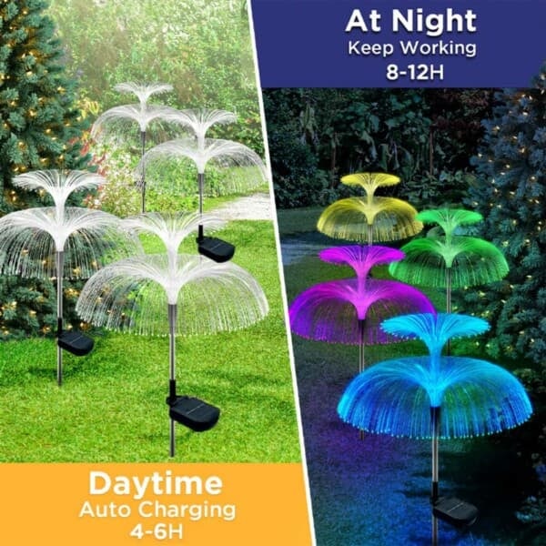 2-pack Solcellsdriven Trädgårdsbelysning med Markspett RGB—pa