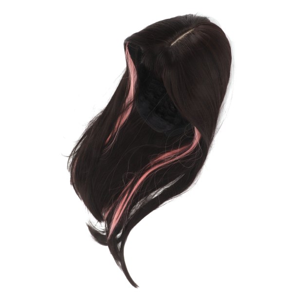 Highlight Long Peruukki Hengittävä Mesh lämmönkestävä pitkä peruukki Bang for Women Lady Black Pink