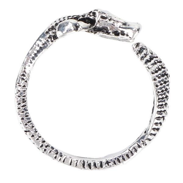 Menns dyreomslagsring Vintage sølvfarget justerbar ring for kjærestefarsgaver