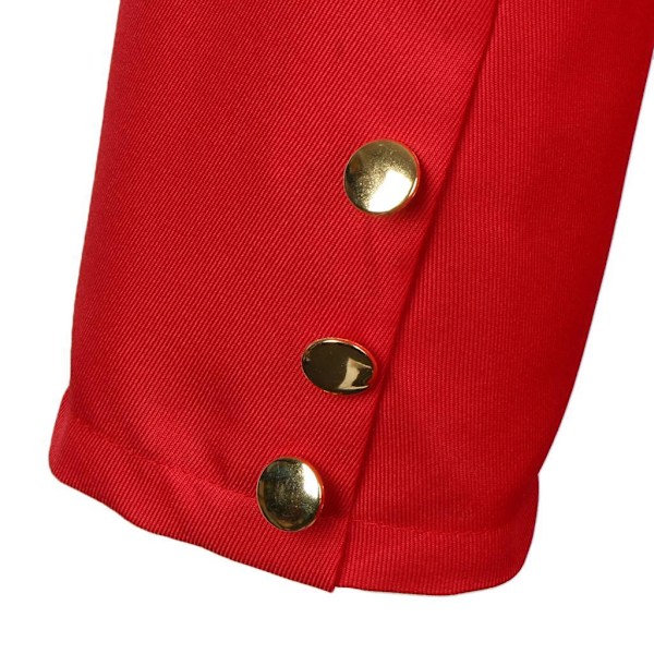 1/2/3 Män Steampunk Frackjacka Gotisk Viktoriansk Kappa Paty Röd XXL Red XXL 1Set