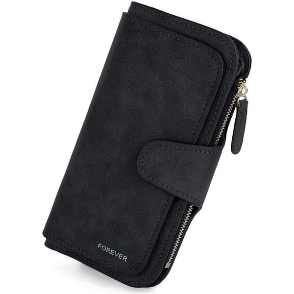 Lång plånbok för damer med stor kapacitet Elegant Black
