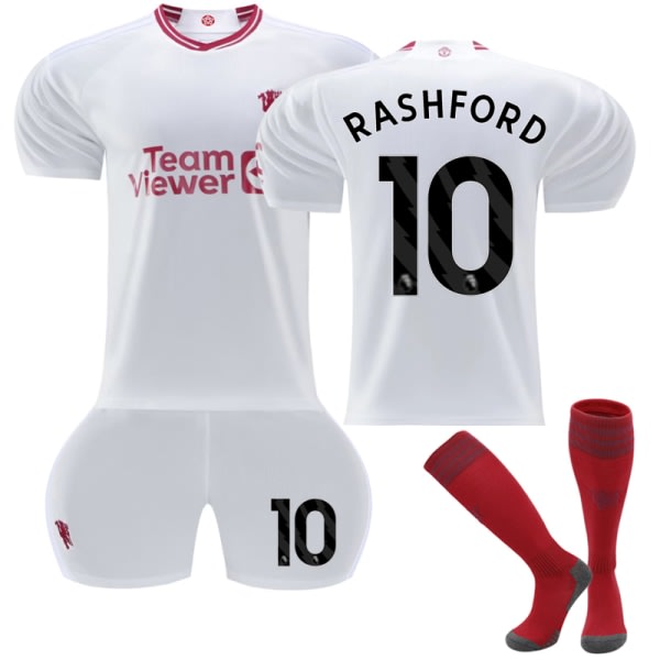23-24 Manchester United Away Kids fotballdrakt nr. 10 Rashford 16 16