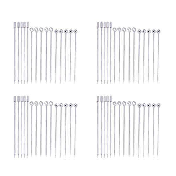 60x Cocktailpinde i rustfrit stål