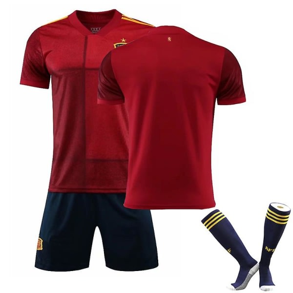 Spanien Jersey Fotboll T-shirts Sæt til barn/ungdomar Intet nummer derhjemme Børn 24(130-140CM) Intet nummer derhjemme Børn 24(130-140CM)