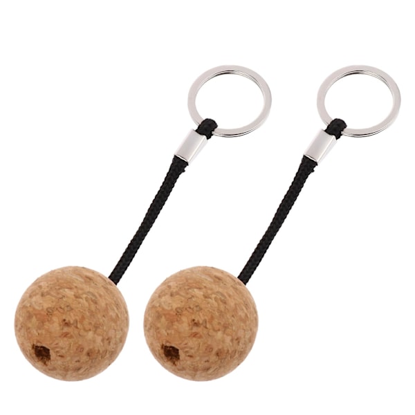 2 stk Flydende Korkkugle Nøglering Flydende Nøglering Til Kajakroning Båd Fiske Sort 13X4CM Sort Black 13X4CM