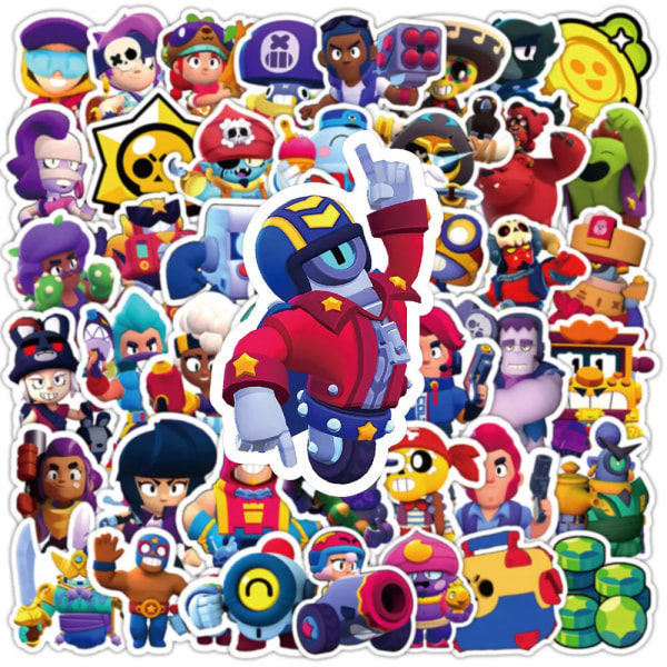 REMAKE 50X Brawl Stars Spilkarakter Klistermærker Mærkater til Værelse, Laptop, Bagage, Skateboard