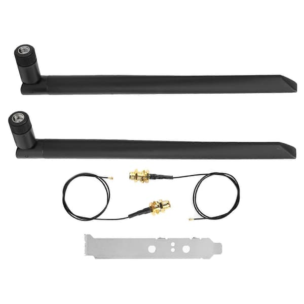 2 stk IPEX4 til SMA-kabel for M.2 WiFi Bluetooth ekstern forlengelse + 2 stk 8DB-antenne
