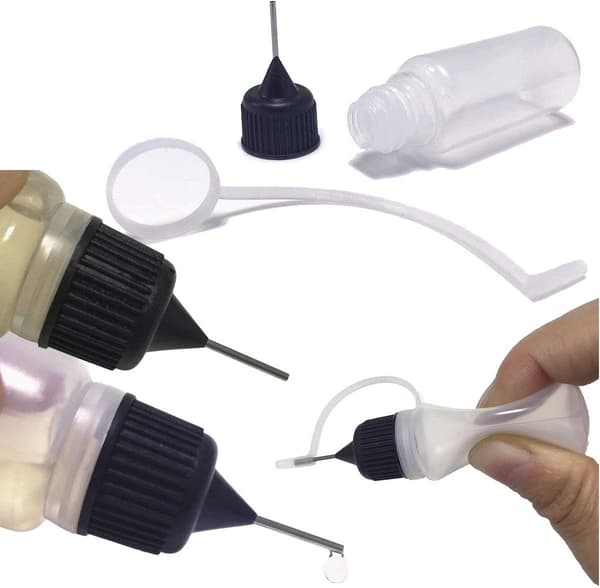 12 st 20 ml precisionslimflaskor med nålspets, påfyllningsbara applikatorflaskor för lim, olja, bläckmålning, hantverksmodellreparation, manikyr