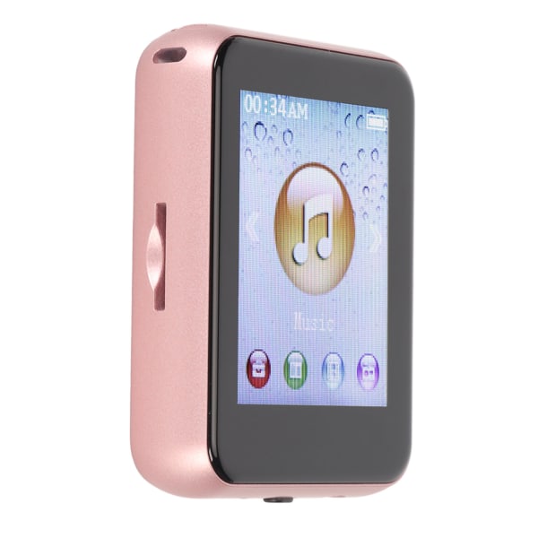 MP3 Bluetooth-spiller HiFi Lossless 1,8 tommers berøringsskjermstøtte Opptak 8G MP3-spiller med høyttaler Elektronisk bok Rose Gold