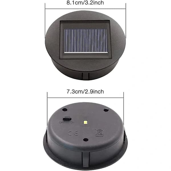 4-pack Solcellslampor Ersättning med LED-lampor, Solcellstaklampor Ersättning, LED Solpanel Sha