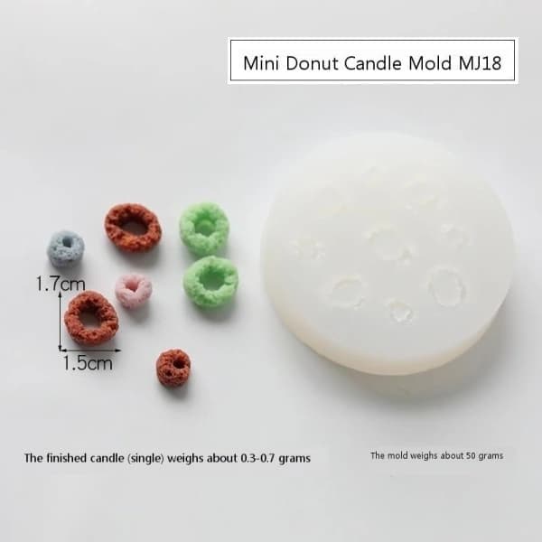 Lysformer lys stearinlys DIY støpeformer i silikonform MJ18 Mini Donuts