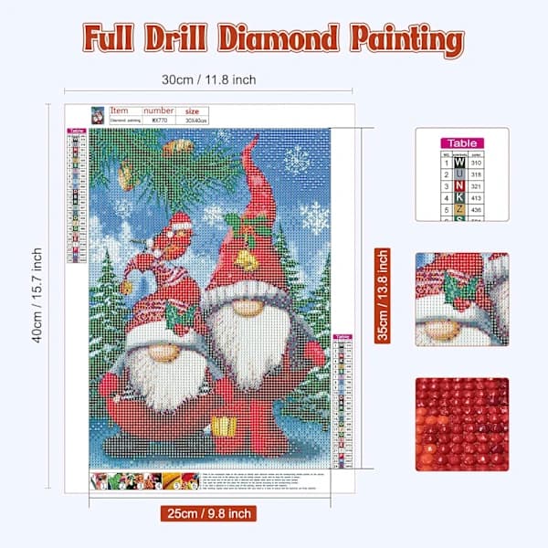 Diamantmaleri-sæt, 5D Diamantmaleri Jul Jul