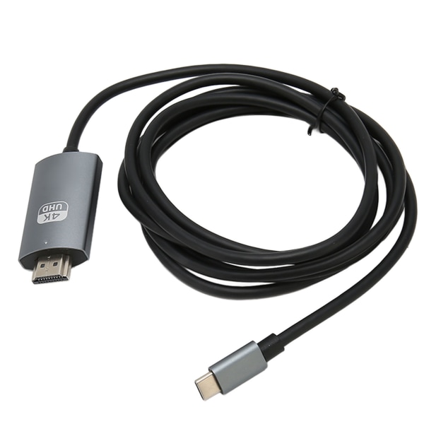 Type C til HD Multimedia grensesnittkabel Støtte 4K 30Hz Plug and Play Type C til HD-kabel for TV-skjerm Svart Grå