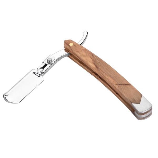 Retro træhåndtag 10 stk. klingehoved barberkniv Foldebarbermaskine til ansigtsrensning til mænd