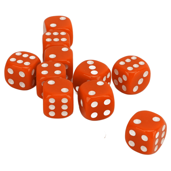 30 kpl set 6-puolinen pyöreä kulma valkoinen numeropisteet muoviset kannettava pelinoppaa lautapeleihin Matematiikan opetus Oranssi