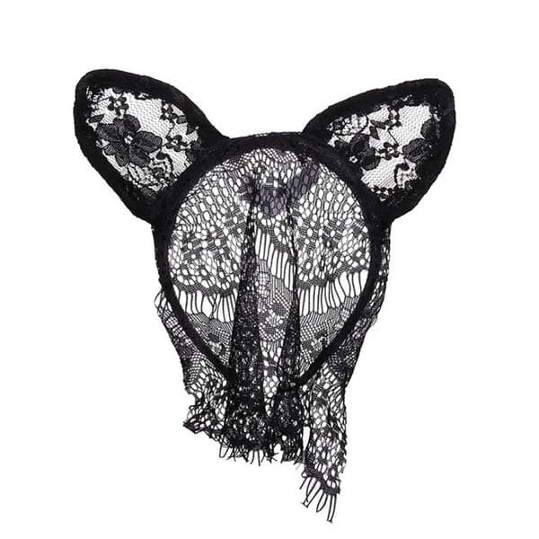 Svart Ögonmask Spets Maskerad Mask Kaninöron—pa