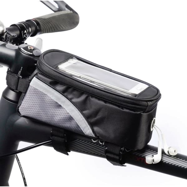 Cykelram Top Tube Bags Cykling Touch Phone Skärmväska svart 19x10x7,5cm blå