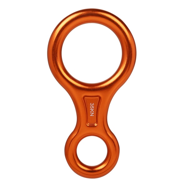 Figur 8 Descender 35KN Heavy Duty-farget klatreutstyr Nedoverbakkeutstyr for klatring Ziplining Rescue Orange