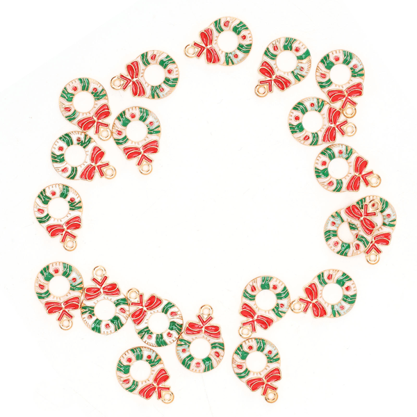 20 stk Julelegering Anheng Juletema Crafting Accessories for Halskjede ArmbåndWreath